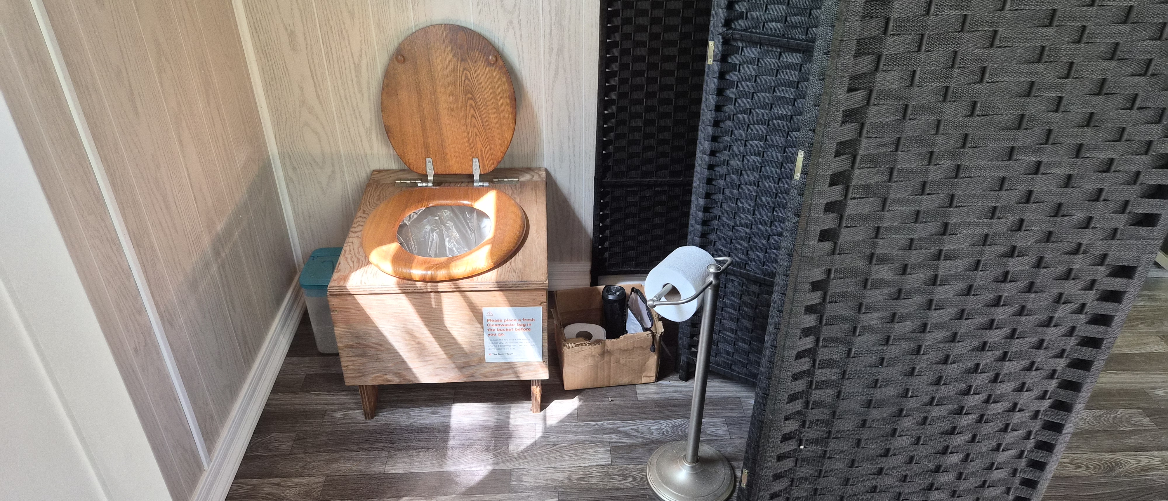 Private toilet area inside the cabin